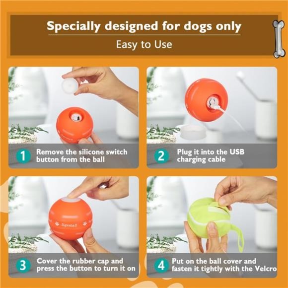 Interactive Dog Toys Dog Ball,[2023 Newly Upgraded] Durable Motion Activated - Picture 6 of 7